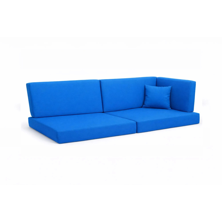 Setgarden Comfort Palettenkissen 6er Set Blau mit Sitzkissen und Rückenkissen für Outdoor, Sitzkissen B/T/H: 120 x 60 x 10 cm, Rückenkissen B/T/H: 120 x 40 x 10 cm - Bild 2