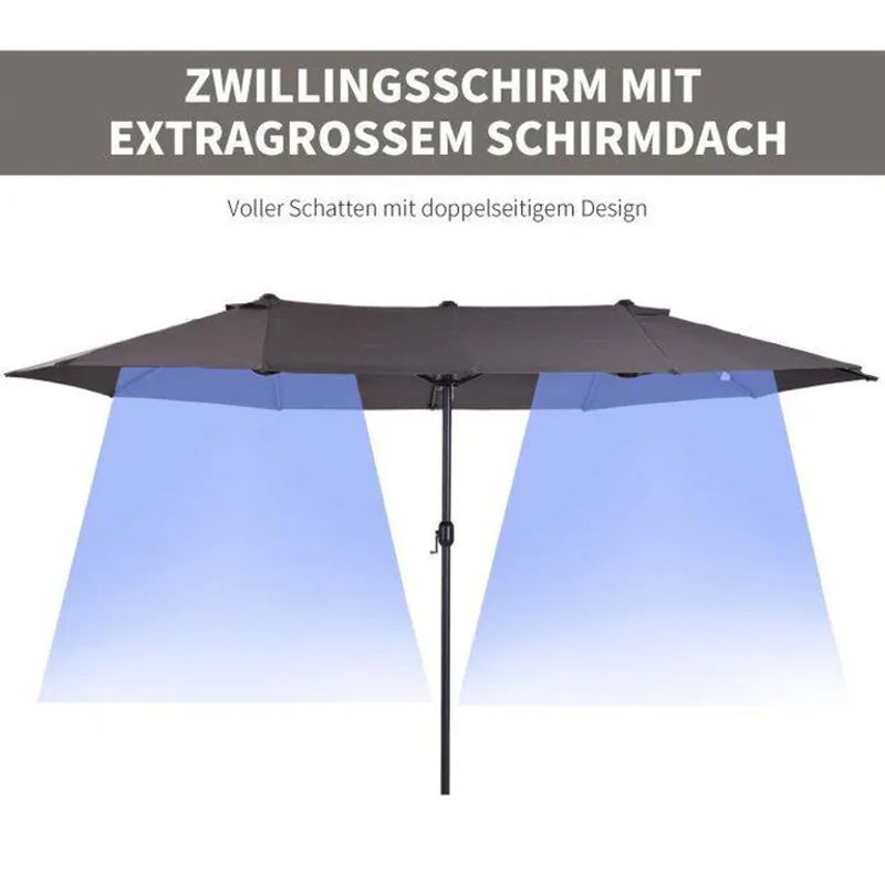 Outsunny Marktschirm aus Metall und Polyester in Grau, B: 270 cm, H: 240 cm, L: 460 cm - Bild 3