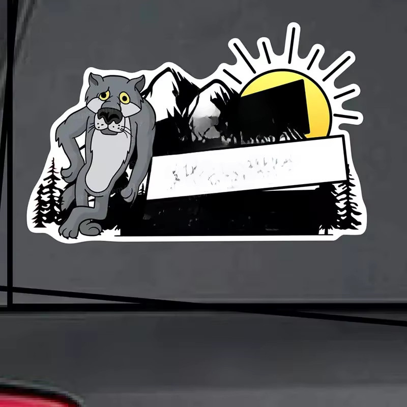 Wasserdichter Vinyl Aufkleber für dein Auto mit Wolf-Motiv und Spruch in Weiß - Bild 4