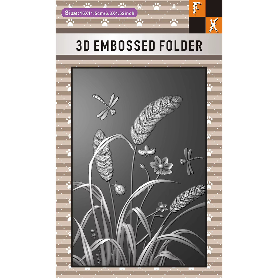 3D-Ordner aus Kunststoff mit gepressten Blumen Green Paradise of Dogtail Grass and Tiny Creatures in Grün - Bild 1