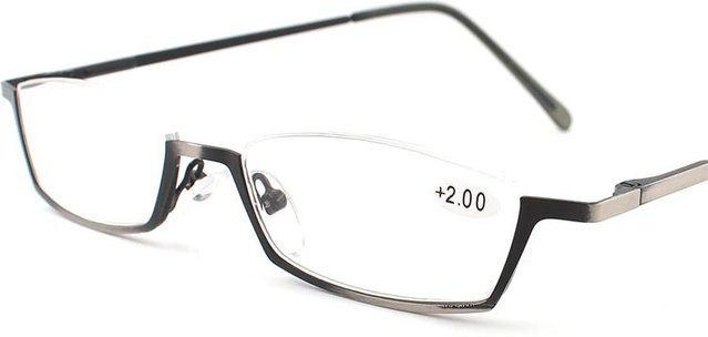 Oculos Lesebrille Halbrand, rechteckig, Metall, Damen, weiß, grau - Bild 1