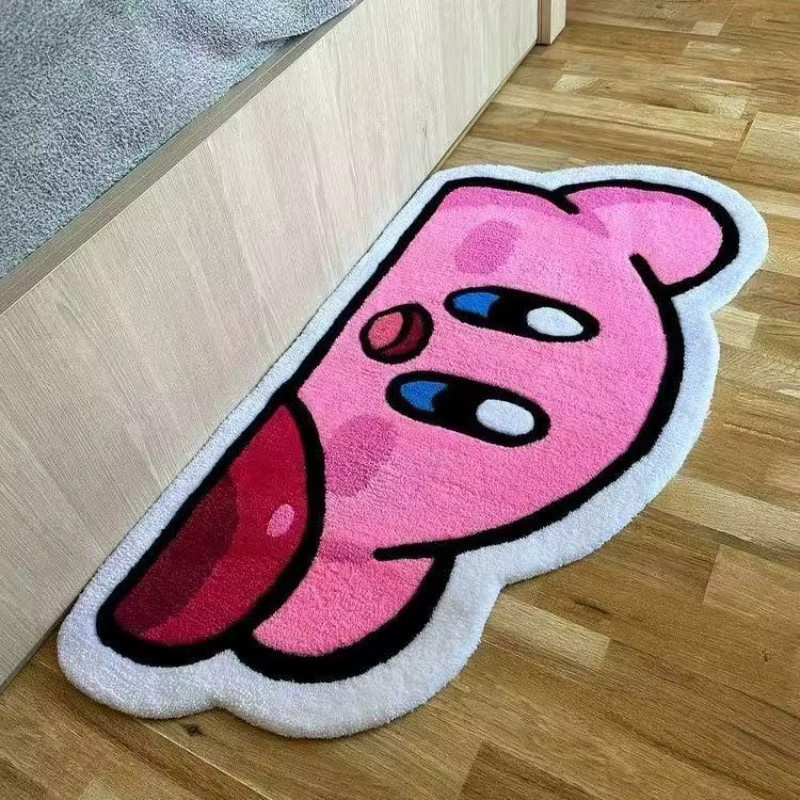 Bandai Kirby Anime Plüschteppich Pink, Rund, Rutschfest und Schnelltrocknend - Bild 2