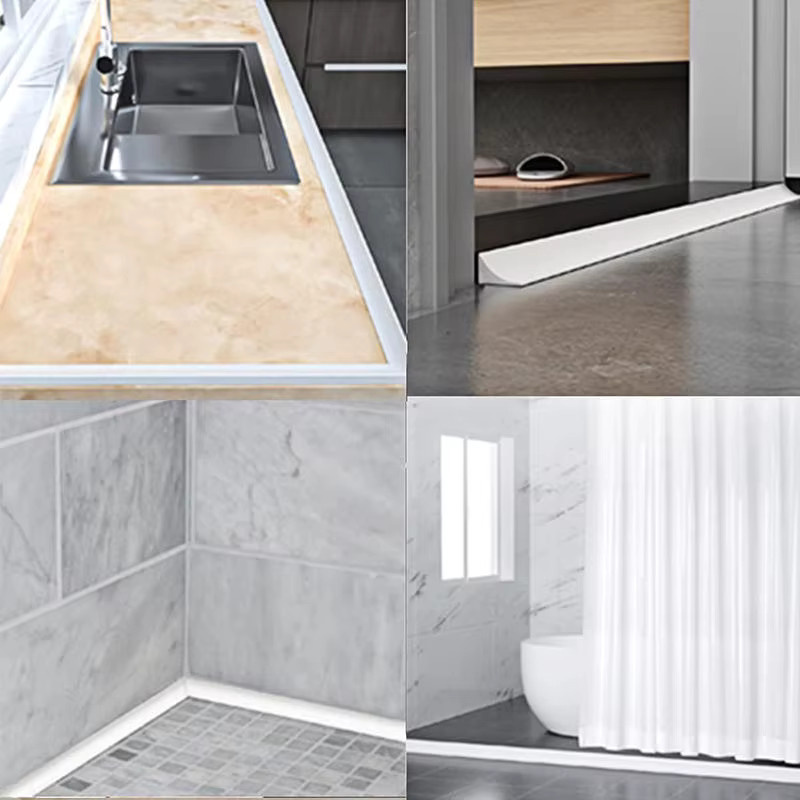 EH-LIFE Wasserstop-Streifen als wasserdichte Barriere für Badezimmer und Küche, biegsamer Wasserblockierer für Arbeitsplatten und Böden - Bild 4