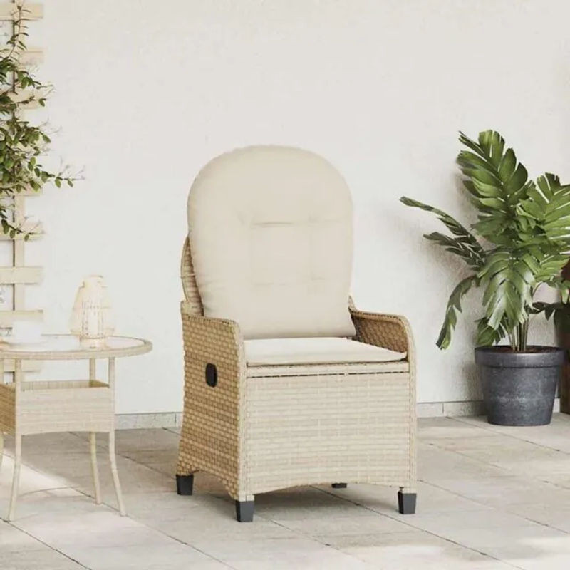 Vidaxl Relaxsessel mit Kissen aus Polyrattan in Beige im modernen Design - Bild 1