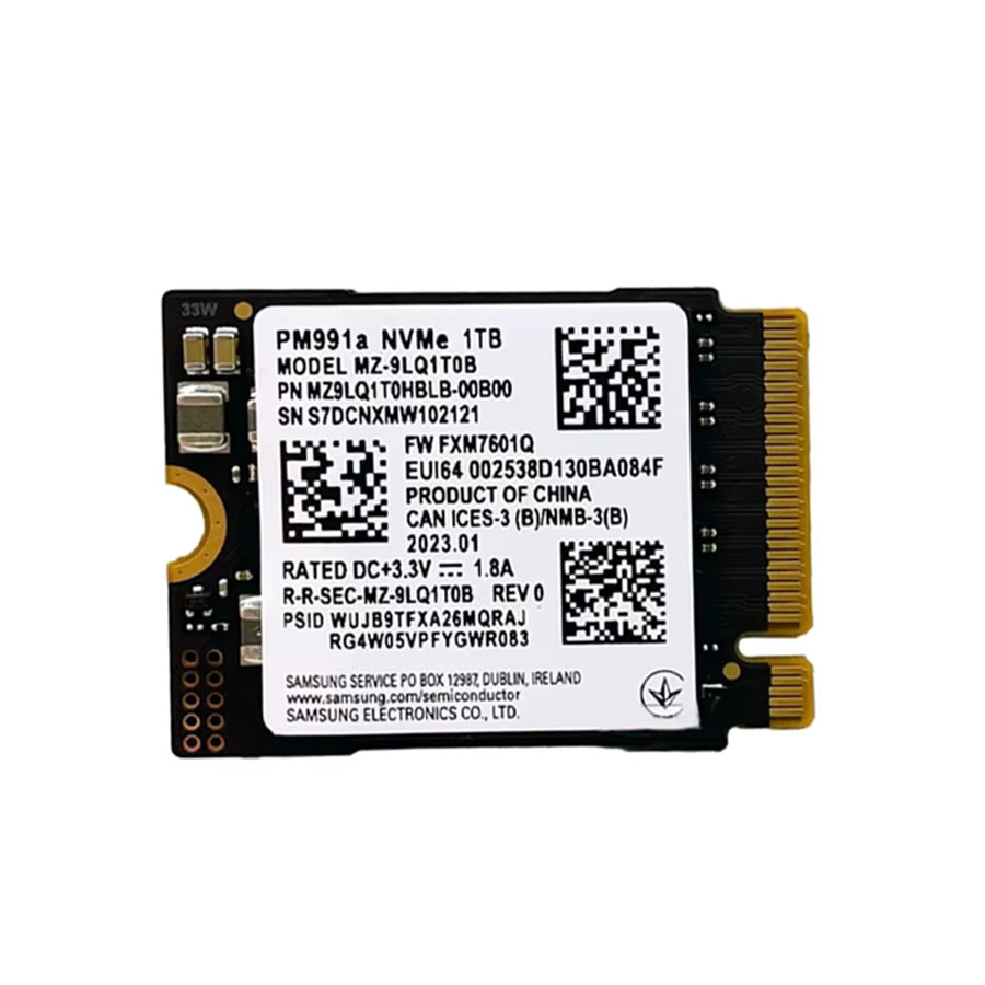 Samsung PM991a M.2 2230 NVMe SSD Internes Solid-State-Laufwerk PCIe 3.0 x 4 1 TB Schwarz - Bild 2