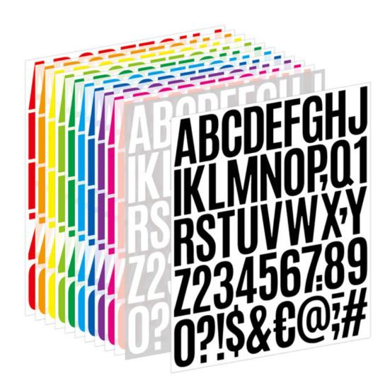 500 Stück selbstklebende Buchstabenaufkleber von Amusedly in Gelb, wasserfeste PVC Alphabet-Aufkleber mit 2 Zoll Größe - Bild 2