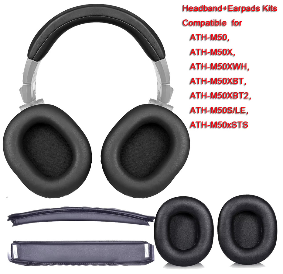 Audio-Technica Ersatz-Kopfbügel-Ohrpolster für ATH M50, M50X, M50XWH, M50XBT, M50XBT2 und M50S/LE in Schwarz oder Braun - Bild 2