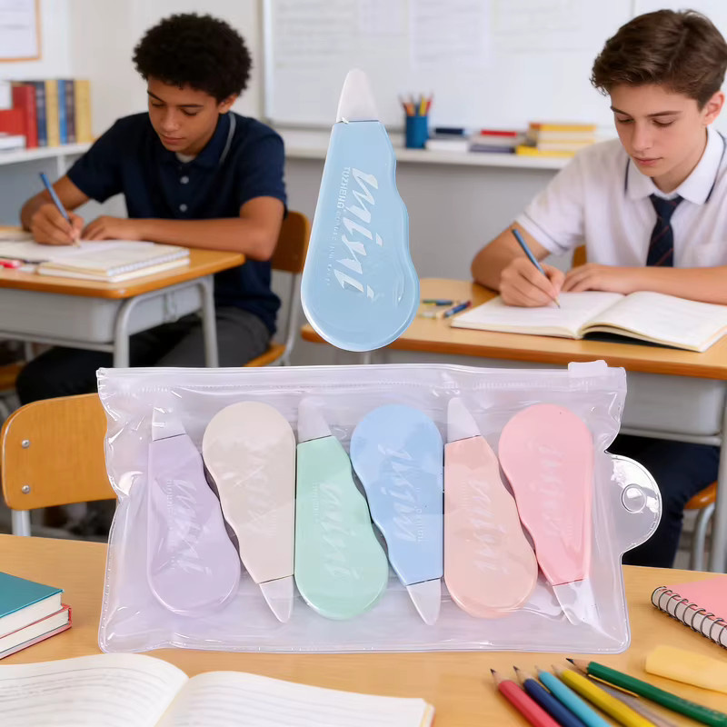 6er Set Korrekturband transparent in Mehrfarben für Schule und Büro - Bild 3