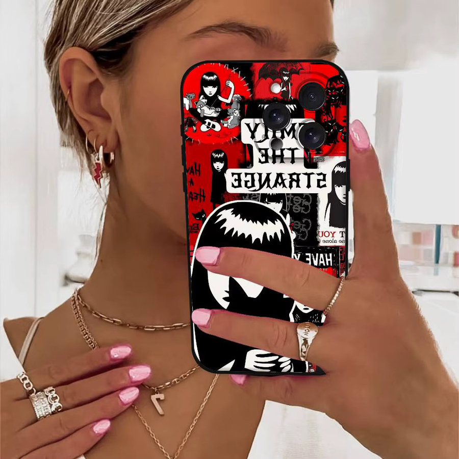 Mesuca E-Emily The Stranges Silikon Handyhülle für iPhone 11 bis iPhone 17 Pro Max in Schwarz und Multicolour - Bild 5
