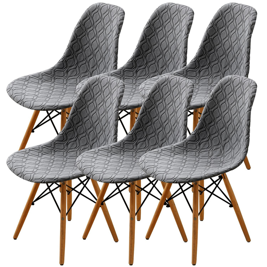 Yiran Furniture Jacquard Eames Schalenstuhlbezug im nordischen Design, B/T/H: 35 x 38 x 38 cm - Bild 5