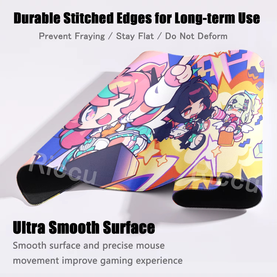 Riccu Kawaii Mauspad mit Engel-Muster und Anime-Mädchen Zenless Zone Zero, rutschfest und mit verstärktem Rand, multicolour - Bild 2