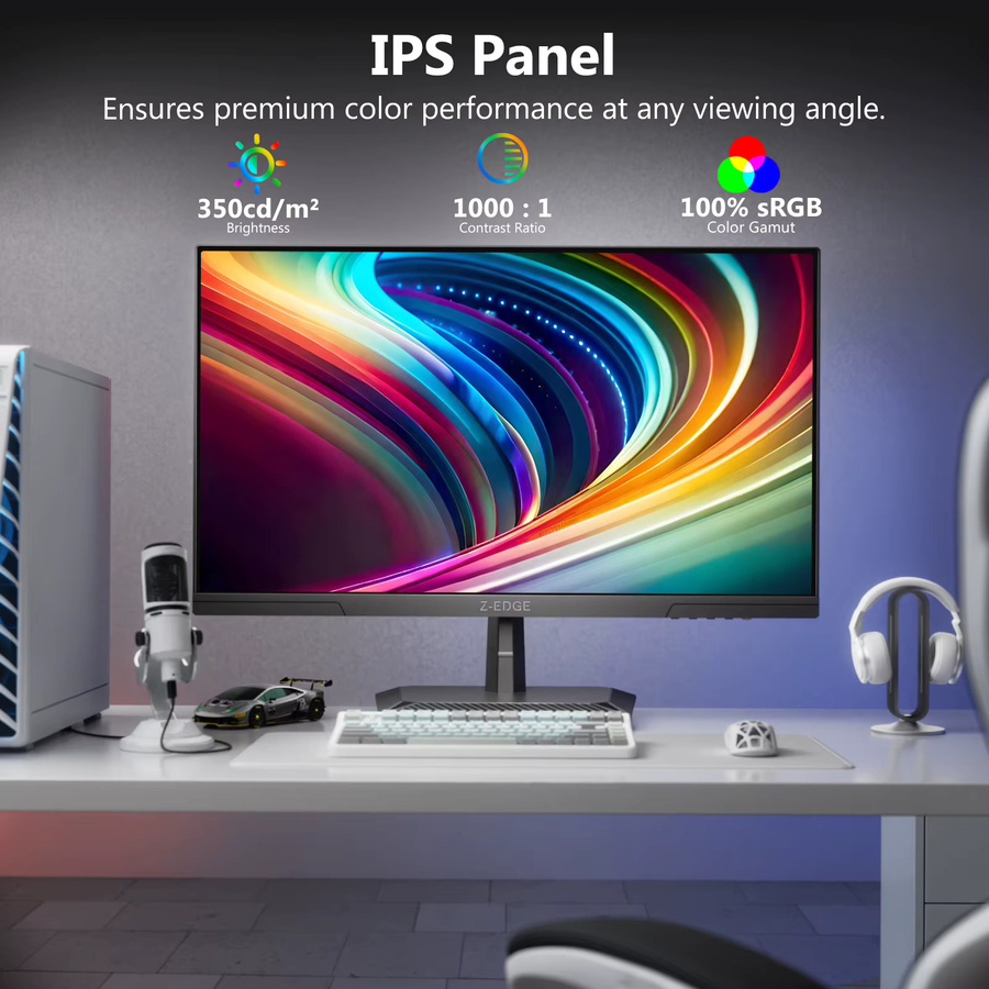 Z-EDGE Gaming-Monitor 24,5 Zoll mit 240 Hz, Full HD IPS-Panel, 1920 x 1080, Schwarz - Bild 3