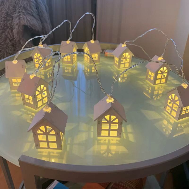 Cyuan LED Lichterkette aus Holz in Warmweiß für Weihnachtsdekoration und Partys, Länge: 2 m - Bild 4
