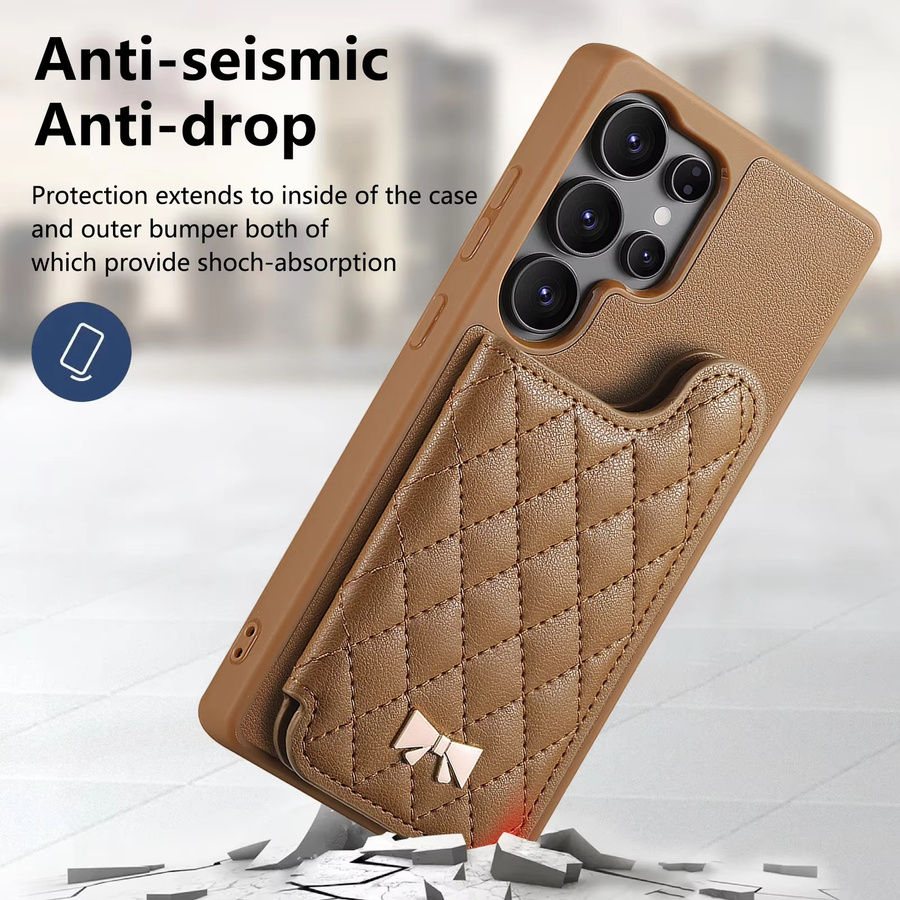 Leder-Handyhülle mit Kartensteckplatz und Flip-Funktion für Samsung Galaxy S25 Edge Ultra, S24 Plus, A56, A55, A54, A36, A35, A06, A15, A16, A25 5G in Braun - Bild 3