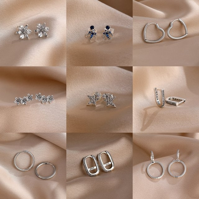 Potdemiel Creolen 925 Silber, Zirkonia, Damen - Bild 1