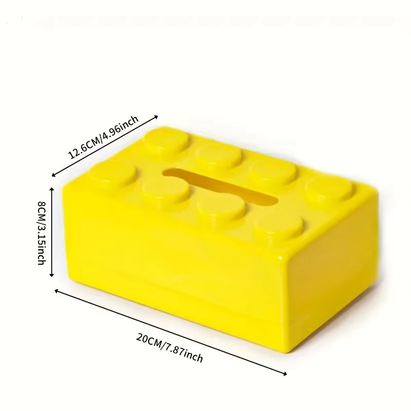 PGY Taschentuchbox im Baustein-Design, grüne Serviettenbox aus Kunststoff für Wohnzimmer und Couchtisch, B: 20,0 cm, H: 8,0 cm, T: 1,0 cm - Bild 4