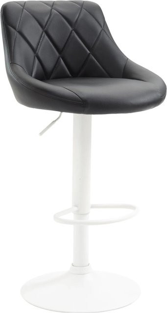 DELUKE Barhocker FALON Barstuhl aus Kunstleder in Schwarz mit Lehne und 360 Grad Drehbarkeit, B/T/H: 46 x 49 x 83 cm - Bild 1
