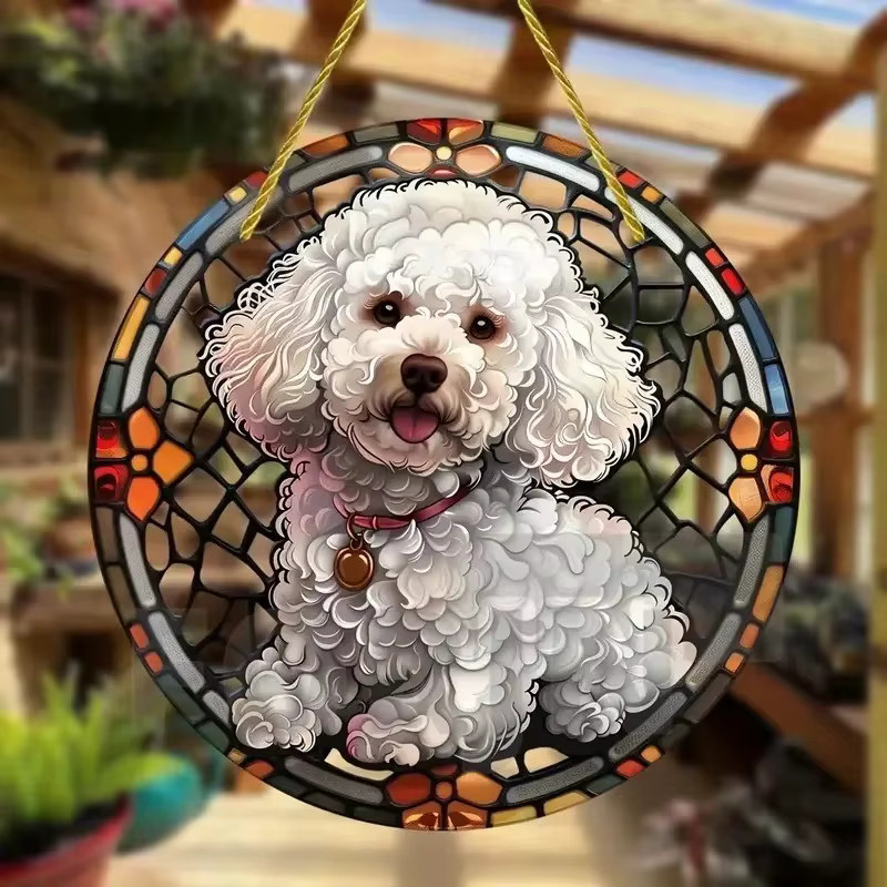 Potdemiel Sonnenfänger für Hunde, rundes Hängeornament aus Acryl in Mehrfarbig, Durchmesser: 20 cm - Bild 2