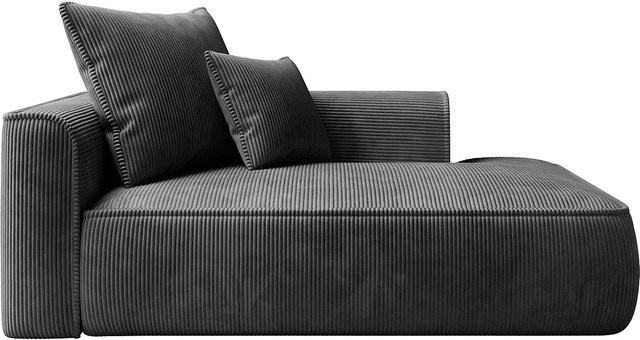 Vente-unique Recamiere Pineta ohne Schlaffunktion in Anthrazitgrau, Breite: 180 cm - Bild 1