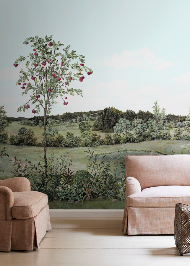 Nobilis Mural Sorbier des Oiseaux MHP50 Wandbild mit floralem Motiv in Grün und Multicolour - Bild 1