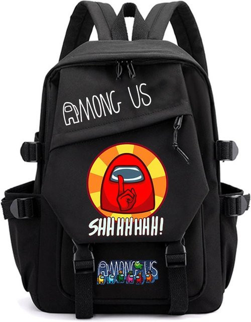 3-teiliges Schulrucksack-Set in Schwarz aus Oxford-Stoff mit großem Fassungsvermögen inklusive Federmäppchen und Schultergurt - Bild 1