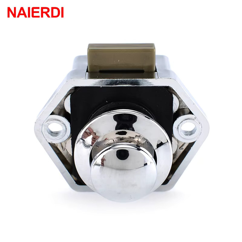 10 Stück NAIERDI Push Lock Verschlussknöpfe für Camper und Wohnmobile, 20 mm, Schwarz/Silber - Bild 2