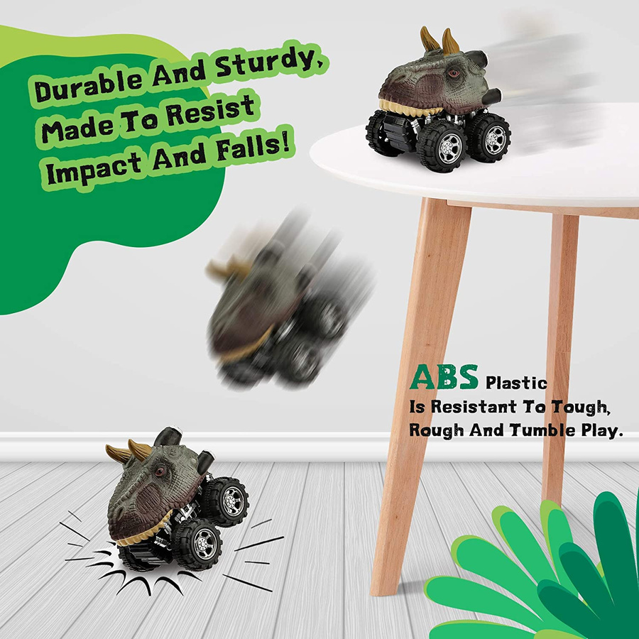 Fashnics Dinosaurier Pull Back Cars Mini-Monstertruck Auto-Spielzeug-Set - Bild 2