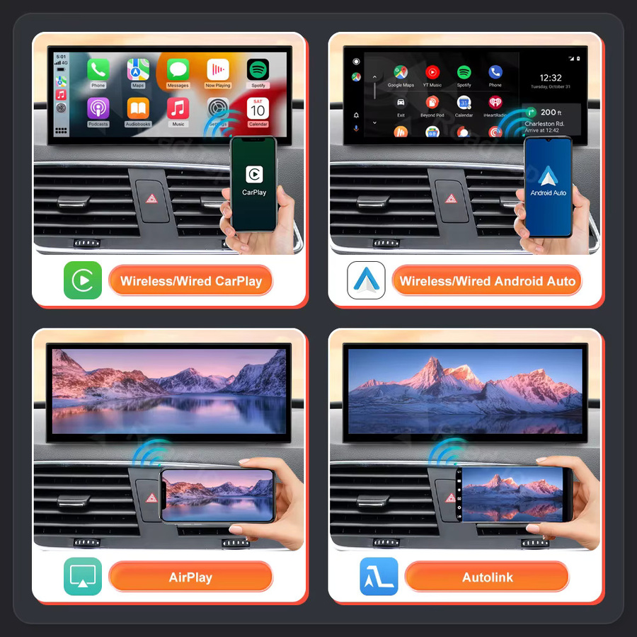 Road Top Linux Multimedia Display für Audi A1 und Q3 (2012-2018) mit 12,3 Zoll Bildschirm, Wireless CarPlay, Android Auto und Airplay, Schwarz - Bild 4