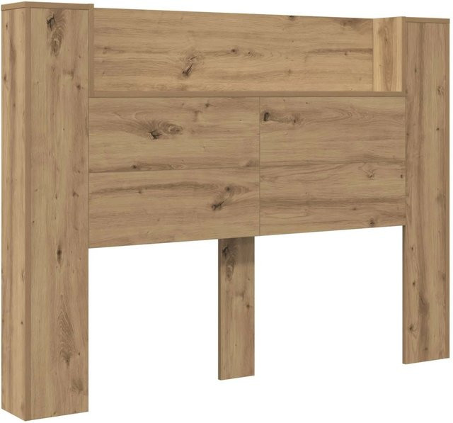 vidaXL Kopfteil-Schrank mit LED und integriertem Regal in Artisan-Eiche, B/H/T: 140 x 103,5 x 16,5 cm - Bild 1
