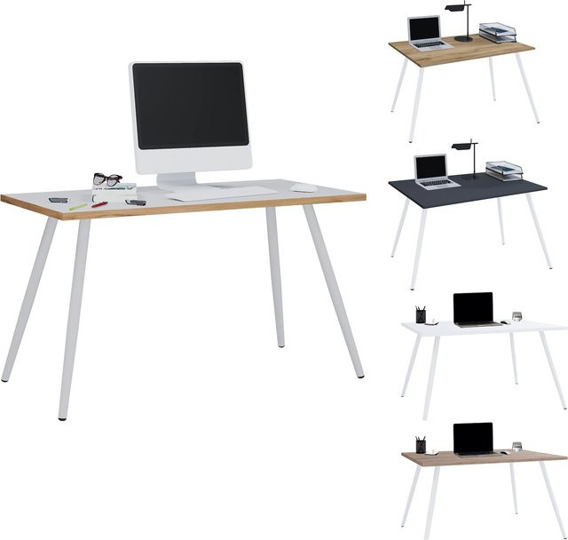 VCM Schreibtisch Salia im skandinavischen Retro Look, B/T/H: 138 x 50 x 70 cm - Bild 1