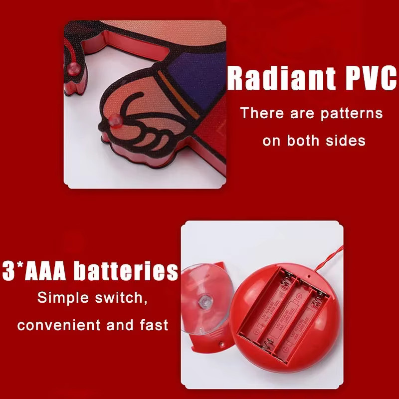 Batteriebetriebene rote LED-Hängeleuchte im orientalischen Design für das chinesische Neujahr zur Dekoration von Fenstern und Türen - Bild 2