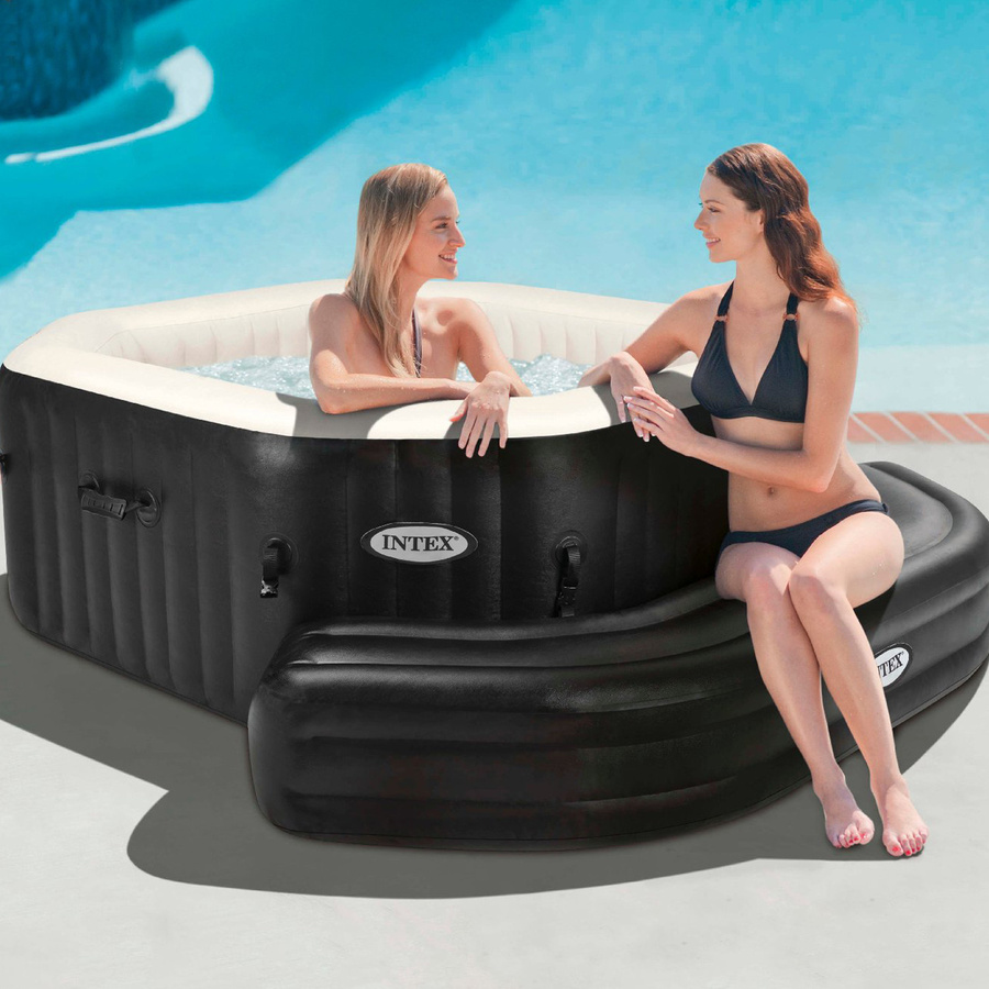 Intex Aufblasbare Sitzbank für Pure Spa Whirlpools, achteckig, schwarz - Bild 3