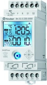 Finder Multifunktions-Zeitrelais elektronisch 110-240V AC/DC 16A 84.02.0.230.0000 in Weiß für DIN-Schiene - Bild 1