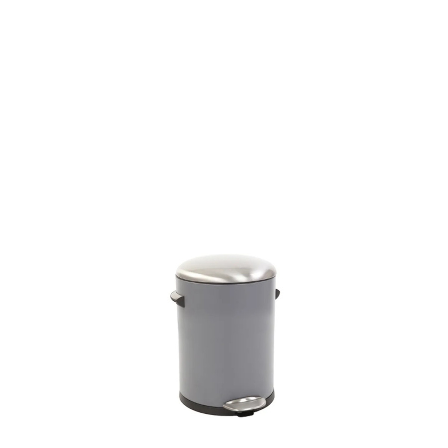 PROREGAL Retro Treteimer Grau mit markanten Griffen und Kugelkappe, Volumen: 3 Liter, Höhe: 26,2 cm, Durchmesser: 16,7 cm - Bild 2