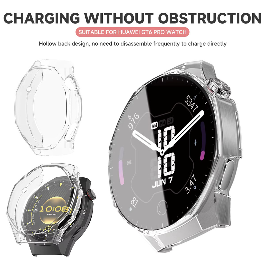Schutzhülle für Huawei Uhr GT 6 pro 46mm, TPU, Schwarz, transparent - Bild 4