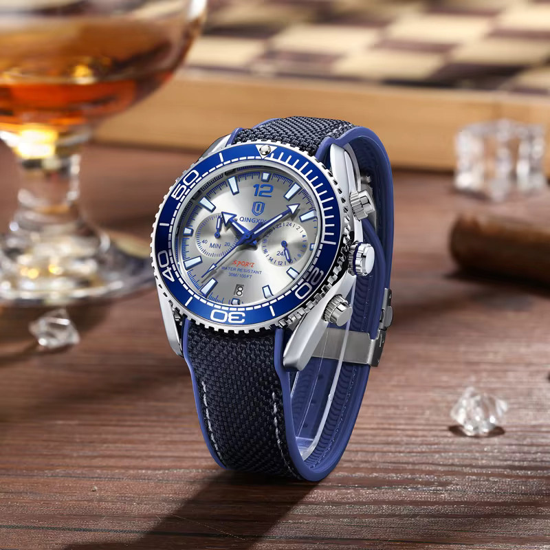 QINGXIYA Chronograph, Quarz, Silikon Armband, Herren - Bild 4