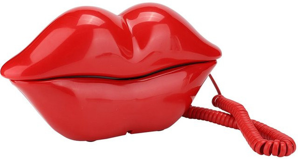 KaiSai WX 3061 Multifunktionales Lippenform Telefon Tischtelefon Heimdekorationsset in Rot