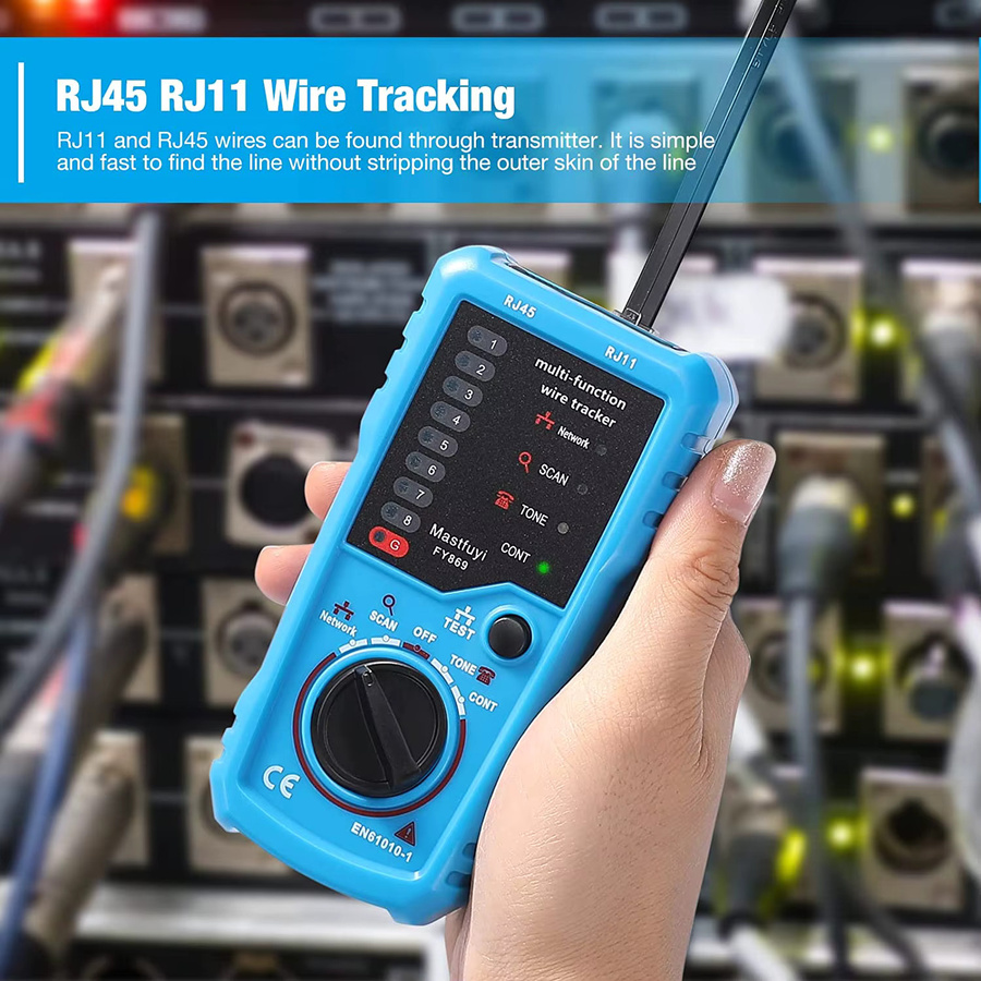 BSIDE FWT11 Netzwerk Kabel Tester für RJ11 RJ45 Cat5 Cat6 Ethernet LAN in Blau - Bild 5
