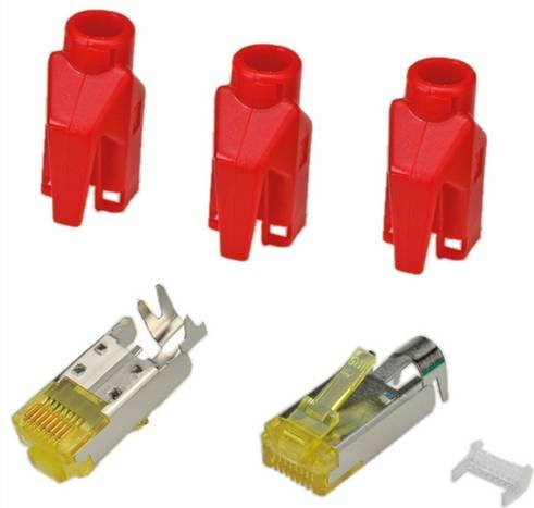HiRose TM31 Geschirmter Stecker mit roter Tülle, 50 Stück - Bild 1