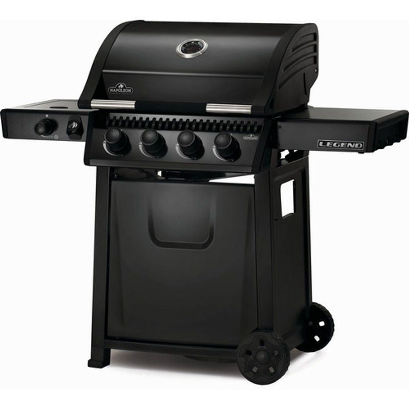 Napoleon Gasgrill Legend 425 in Schwarz mit 5 Brennern, Seitenbrenner, Thermometer und Unterwagen - Bild 4