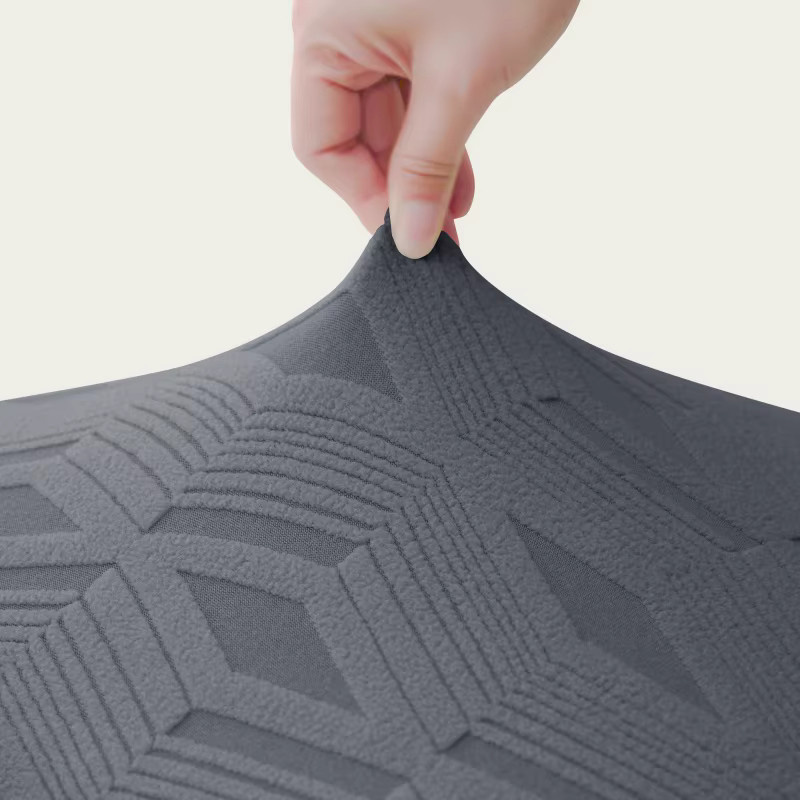 WANERQU Esszimmerstuhl-Bezug aus Jacquard in Grau, elastischer und abnehmbarer Stuhlsitzbezug für dein Zuhause oder das Hotel - Bild 4