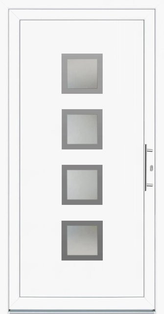 Panto Kunststoff-Haustür K025 Weiß mit Glaseinsatz DIN Rechts B: 100 cm, H: 200 cm - Bild 1