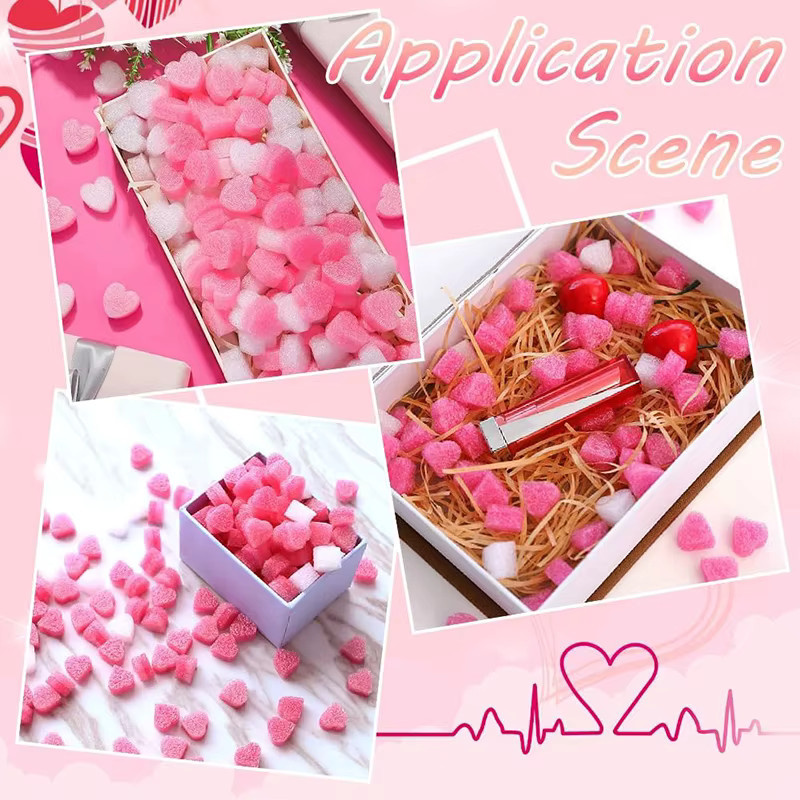 Rosa Geschenkbox-Füllmaterial aus Schaumstoff mit Herzen für Valentinstag, Muttertag und Hochzeiten - Bild 3