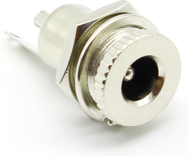 ELECAPITAL DC-Strombuchse 5,5 mm x 2,1 mm weiblicher Panel-Mount-Stecker in Silber - Bild 1