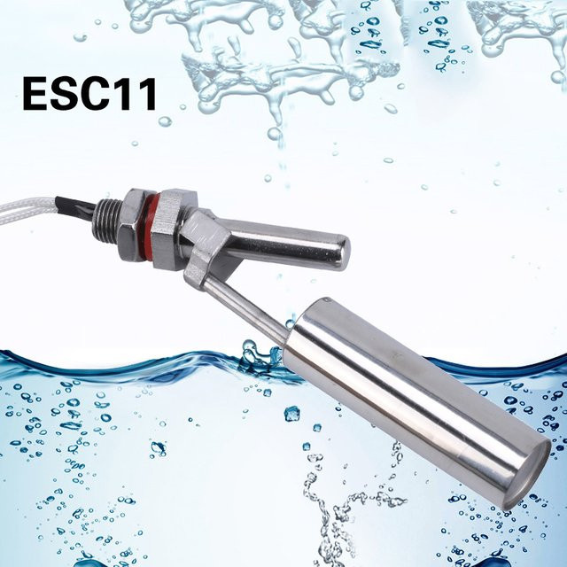 BMAD Wasserstand-Schwimmerschalter ESC11 aus Edelstahl in Silber für horizontale seitliche Montage zur Flüssigkeitsstandregelung in Tank oder Pool - Bild 1