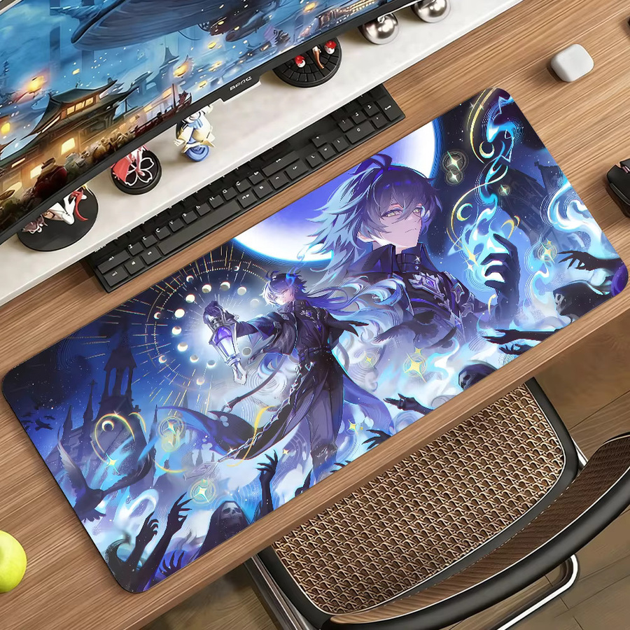 Genshin Impact Flins Gaming Mauspad in Multicolour, rutschfeste Schreibtischunterlage aus Gummi für PC und Laptop - Bild 3