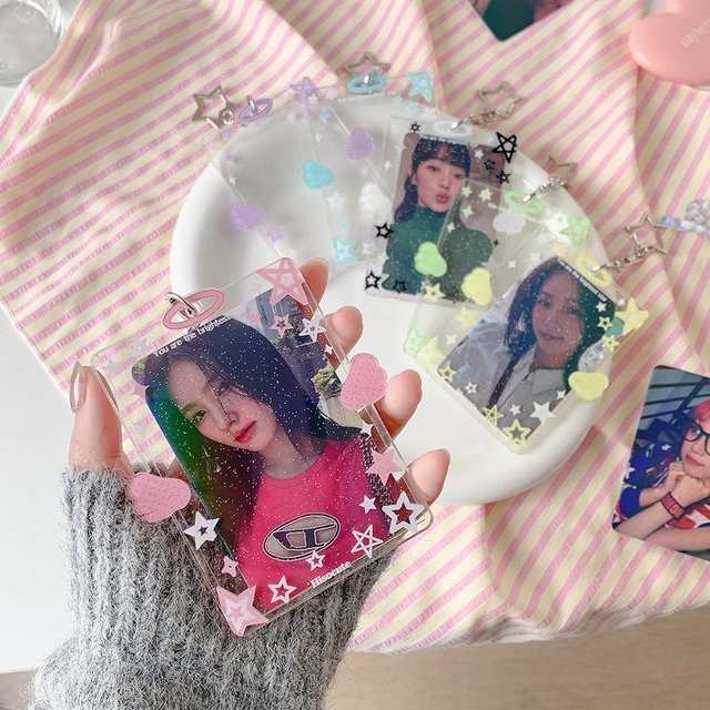 Wings Star Transparenter Fotokartenhalter für Kpop Idol Karten und Polaroid in Pink - Bild 1