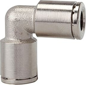 Riegler L-Steckverbindung metallica für Schlauch-Außendurchmesser 6 mm, Messing vernickelt, Silber - Bild 1