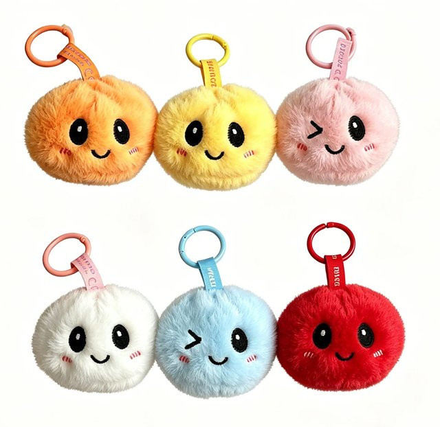 TreasuringU Baozi-förmige Schlüsselanhänger-Tasche, Plüschtier, Bunt / Mehrfarbig - Bild 1