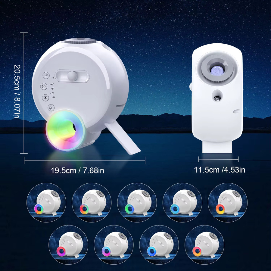 Visason Galaxy-Projektor mit einstellbarem Fokus, Planetarium-Deckenprojektor in Weiß für Schlafzimmer, Kinderzimmer und Partys - Bild 6